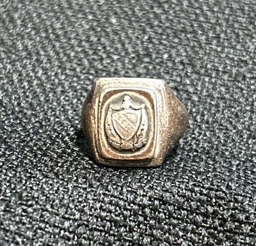 Anello stemma vintage tau - anello,