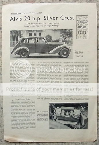Alvis silver crest motor - alvis,